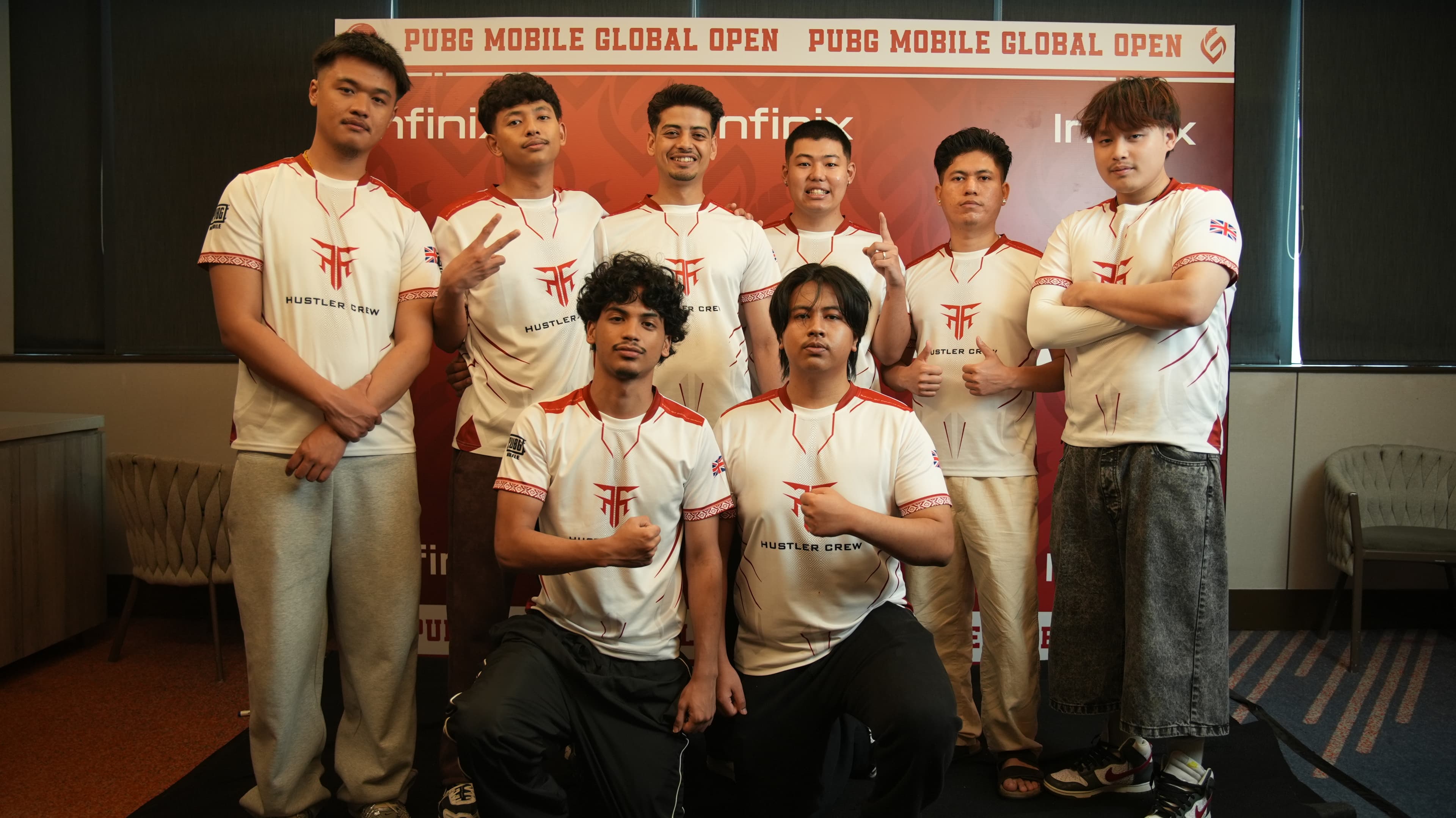 The Hustler Crew roster at the PUBG MOBILE Global Open